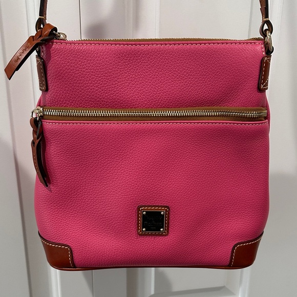Dooney & Bourke Vibrant Pink and Brown Crossbody Bag - Picture 1 of 7